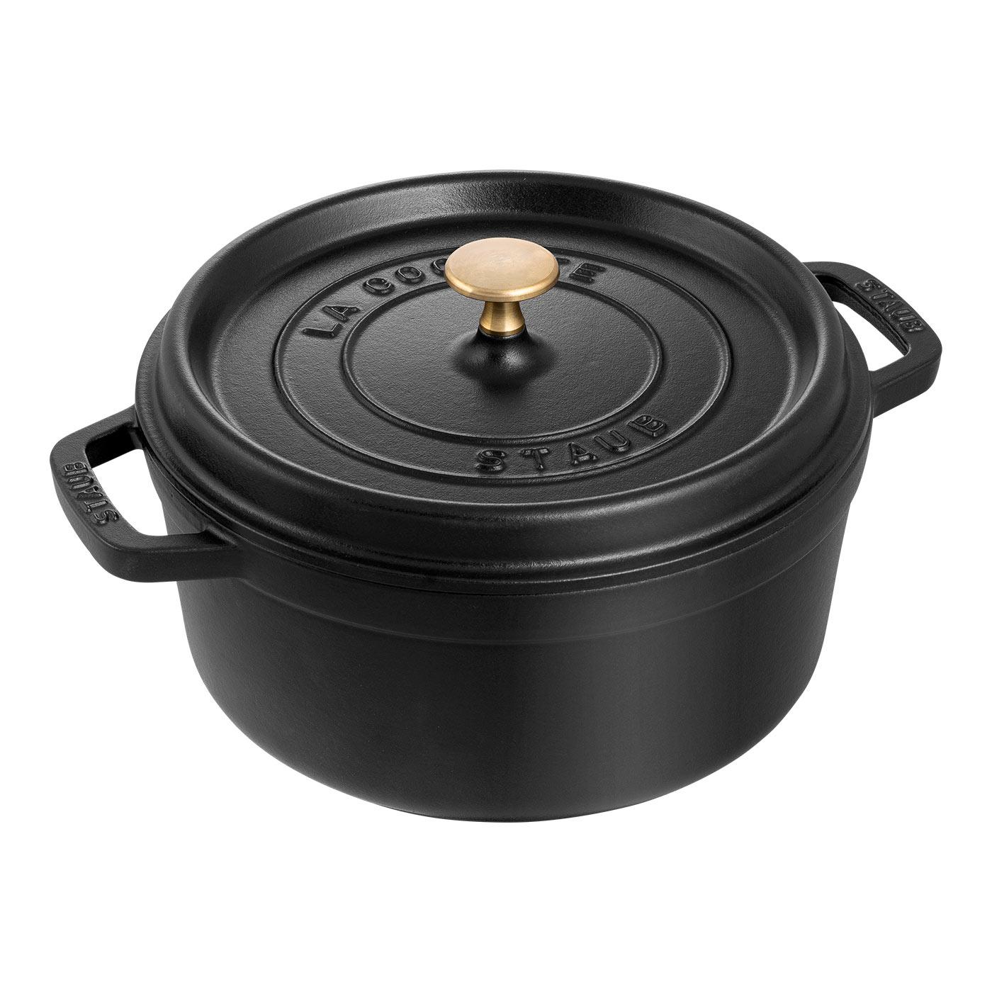 staub La Cocotte Gusseisen 28 cm, rund, Schwarz
