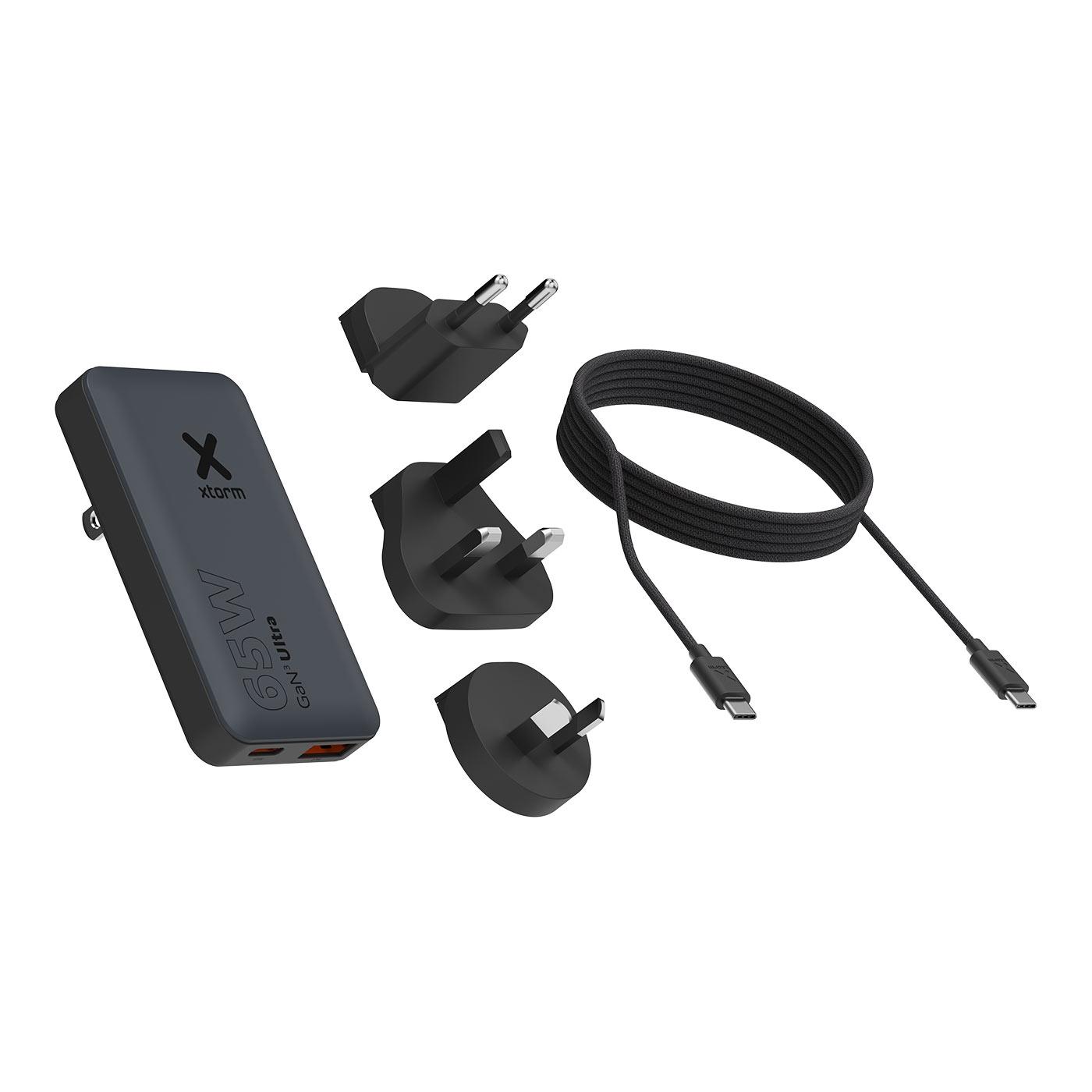 Xtorm 65W Fast Travel Charger + Cable + Essentials Bag