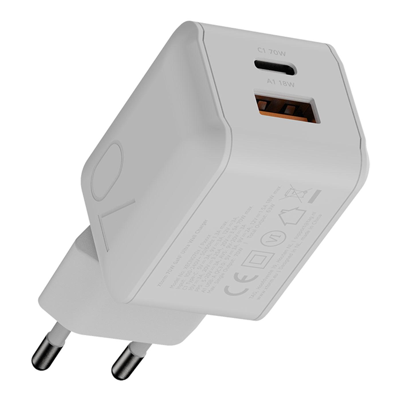Xtorm 70W NextGen Wandladegerät - Weiß